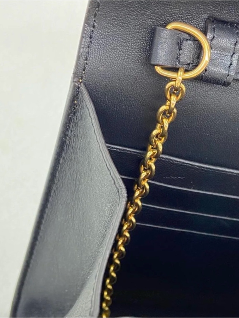 Authentic Celine Tricolor Leather Envelope Crossbody Bag in Yellow - Picture 4 of 7